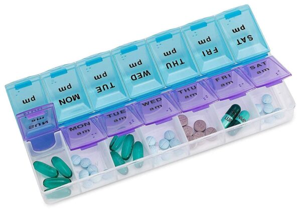 Rabbonix Pill Medicine Organizer Reminder Storage Box